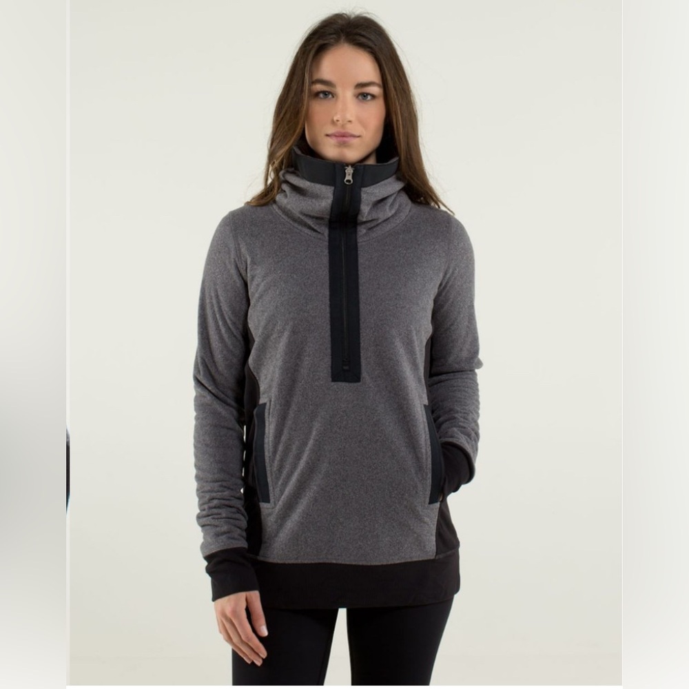 lululemon athletica Gray Half-Zip Funnel Neck Pullover